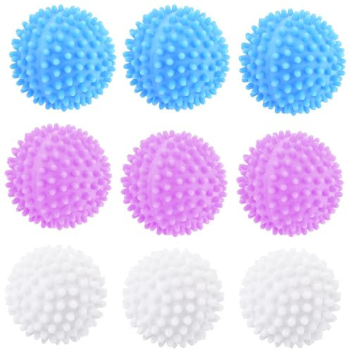luckaide Trocknerbälle, 9 Stück Trocknerbälle für Wäschetrockner, Waschball für Waschmaschine,Trockner Ball,Wiederverwendbare Trocknerball,Dryer Balls, Wäschetrockner Ball für Heim Kleidung Reinigung