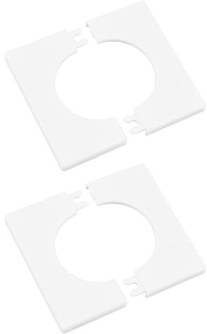 UFURMATE Couvertures de paroi de tuyau, 2Pcs 50mm diamètre ABS plastiques carrés plaques d’écusson auto-adhésives couvertures de plaque de tuyau pour la décoration (blanc nacré)