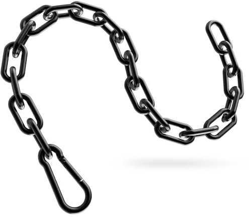 Gate Chain Lock, 23.6 Inch 304 Stainless Steel Chain Fence Gate Latch with Carabiner, Outdoor Hardware Lock Chain for Yards, Pet Cages, Horse Goat Dog Stall Barn and Fence Gates (Black Dia 5mm-1Pc)