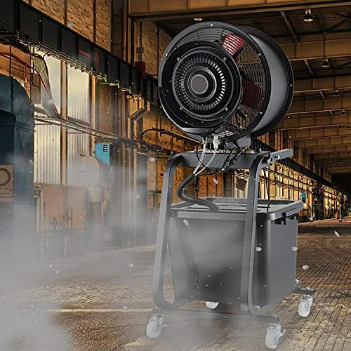 PGKTKCWH Ventilador de nebulización portátil con Tanque de Agua de 11 galones con oscilación de 90 Grados, Ventilador de Pedestal Industrial con Ruedas, para Aplicaciones de nebulización re