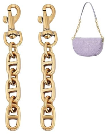 JCUGSBS 2 Stk Taschen Verlängerungsketten Legierungs 12cm Antik Goldene Crossbody Schultertaschenriemen Verlängerungsketten Mit Drehbarer Augenschraube Karabinerhaken Für Taschenriemen