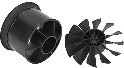 RC Airplane Propeller, Ducted Fan Plastic Black RC Ducted Fan RC Planes 50mm Ducted Fan 12‑Blade Propeller Ducted Fan for 3300/4000/4600/5000KV Brushless Motor (Forward Oar)