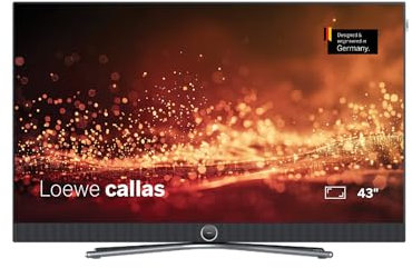 Loewe Callas 43 Fernseher, 43 Zoll, Entwickelt in Deutschland, LED Display, HDR10, Dolby Atmos, Smart TV, Full HD, Integrierte Soundbar, HDMI und USB
