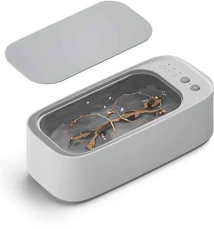 Hoquare Ultrasonic Jewellry Cleaner, 400ml 48KHz Glasses Cleaner Machine, Portable Sonic Cleaner Gift for Women Men, Ultrasonic Cleaner for Jewelry Necklace Ring Glasses Watch Denture Retainer