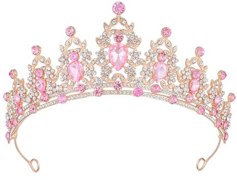 JIHUOO Kristall Strass Tiara Strass Krone Stirnband Hochzeit Tiara Stirnband Geburtstag Party Prinzessin Krone Braut Kopfschmuck Tiara Festzug Abschlussball Kopfbedeckung für Frauen Mädchen