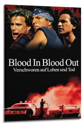 WEHWEGB Poster Blood In Blood Out, Wandkunst, Vintage-Poster, dekoratives Gemälde für Schlafzimmer, Wohnzimmer, ästhetisches, elegantes Poster, 50 x 75 cm, Rahmenstil