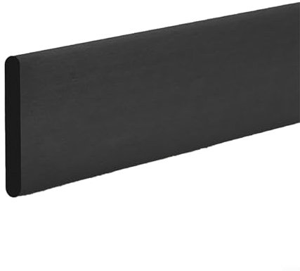 SMZhomeone Battiscopa decorativo in cotone espanso, 2 m x 8 cm x 5 mm, protezione decorativa da parete (nero)