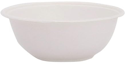 Pack of 50 Biodegradable 250ml Bagasse Bowl Leak-Resistant for Hot & Cold use, Freezer Safe Strong Paper Bowls Small Disposable Compostable Bowl for Party Microwavable Soup Dessert Salad Cereals