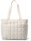 befen Puffer Handtasche Damen Groß Shopper Tasche Tragbare 15.6 Laptop Tote Bag Sporttasche Reisetasche Mit Reißverschluss Trolley-Abdeckung für Arbeit, Reisen, Fitness (Weiß)