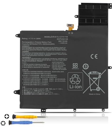 39Wh C21N1706 Laptop Akku für Asus ZenBook Flip S UX370 UX370U UX370UA UX370UAF UX370UAR UX370F UX370UA-C4217T C4184T C4238T C4241T C4224T C4372T C4207T C4201T C4202T Series Q325UA 0B200-02420200