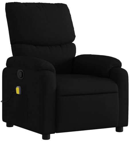 KOIECETA Massagesessel Sessel Verstellbare Rückenlehne Fernsehsessel Relaxsessel mit Vibrationsfunktion Liegesessel Polstersessel Ruhesessel Schwarz Stoff