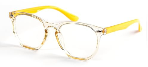 Fogcays Gafas de bloqueo de luz azul para niños, lentes de computadora para juegos, antidolor de cabeza, antifatiga ocular, gafas ligeras, para TV, antirreflejos UV con filtro de luz azul, Amarillo