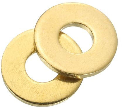 sourcing map M3 Flat Washer, 80 Pcs Brass Ring Flat Washers 8mm OD 0.8mm Thick Metal Sealing Gasket Ring for Screws Bolts Nuts