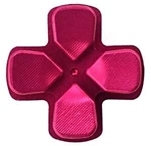 Alluminio Metallo Dpad D-Pad Buttton per PS4 Wireless Game Controller (Rosa Rosso)