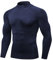 Yuerlian Navy Compression Shirt Mens Sports Training Base Layer Top Long Sleeve Breathable Athletic Running Gym T-Shirt for Football Hiking Ski