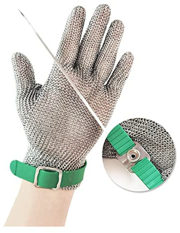 Cut Resistant Gloves, Stainless Steel Ring Mesh Gloves Anti Cut Knife Resistant Chain Mail Hand Protection Kitchen Butcher Glove Apply To Wood Carving, Carpentry And Knife Working for Meat Cutting, Wo