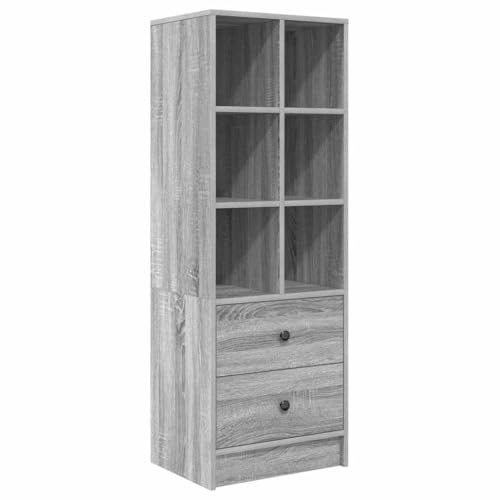 vidaXL Hochboard Grau Sonoma 45,5 x 34 x 127 cm Holzwerkstoff, Esszimmer aufbewahren, rechteckiger Hochschrank mit großen Schubladen, praktischer Schrank für Ordnung und Regale
