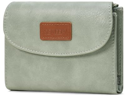 SENDEFN Geldbörse Damen Klein und im Kurzformat Portemonnaie mit RFID Blockierung,Damen Geldbeutel mit 10 Kartenfächern und 1 ID Fenster Geldbeutel Damen mit Reißverschluss Münzfach