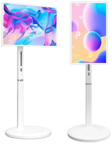 ALSUP Televisore Portatile 27 Pollici con Ruote, Smart Touch TV con Piedistallo, Monitor PC 1080P 32-8+128G