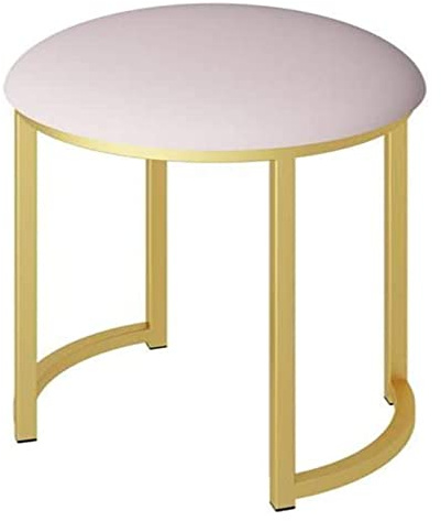 Stilvoller, moderner, runder Schuhwechselhocker, gepolsterter Stoff, Fußstütze, vielseitiger Eisen-Akzentstuhl, kleiner Ottomane für Eingangsbereich, Wohnzimmer, Esszimmer, Heimdekoration