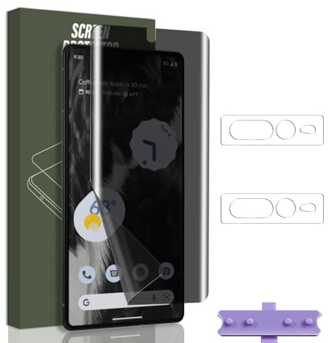 Jewloofa Protector Pantalla para Google Pixel 7 Pro, 1 Pieza TPU Privacidad película protectora y 2 Piezas Protector de Lente cámara, Anti-Espía Película Protectora para Google Pixel 7 Pro