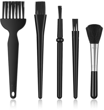 XLIUAX 5 cepillos antiestáticos ESD, juego de limpieza para PC, de nailon, para teclado, pequeño cepillo para el polvo para teclado, placa de circuito, placas base, PC, juego de cepillos de limpieza