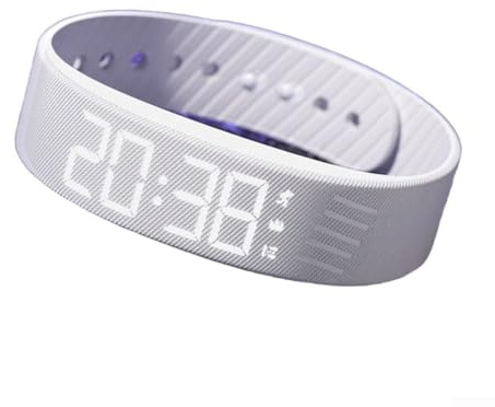 Smart-Armband, geräuschloser Vibrationswecker mit Stoppuhr, Schritt- und Entfernungsmessung, Kalorienverbrauch, Schlafüberwachung, Dual-Vibrations-Erinnerung, praktische USB-Aufladung (weiß)