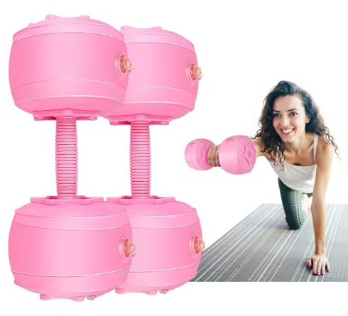 DEIRIS Wasser Hanteln set, Hanteln Wasser Befüllbar, Reise Hanteln, Justierbare Hantel Gewicht, Tragbar, für Männer und Frauen - Krafttraining - Fitness Training