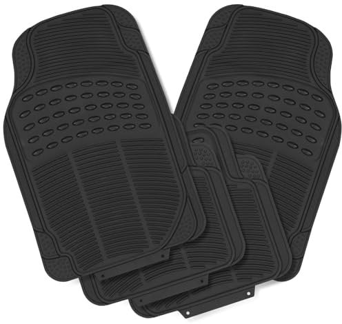 WOLTU Universal Auto Fußmatten Gummimatten Gummi Matten Set Schwarz