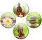 Kühlschrankmagnete Buddha Wellness 4er Deko Geschenk Set Magnete lustig 50mm rund groß stark für Frauen Freundin Magnettafel Kühlschrank