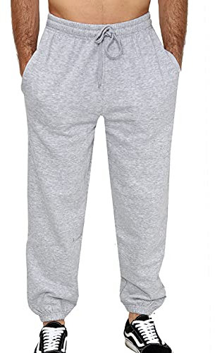 Mens Fleece Jogging Bottoms S-6XL (M, Greymarl)