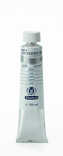 Schmincke – aqua-LINOLDRUCK - feinste Linoldruck-Farben, Silber - 120 ml