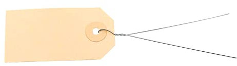 500 Warenanhänger aus Karton 40x80 mm mit Draht konfektioniert 5203010 + 690001 Stückwarenanhänger Hängeetiketten Anhängeetiketten Kartonetiketten