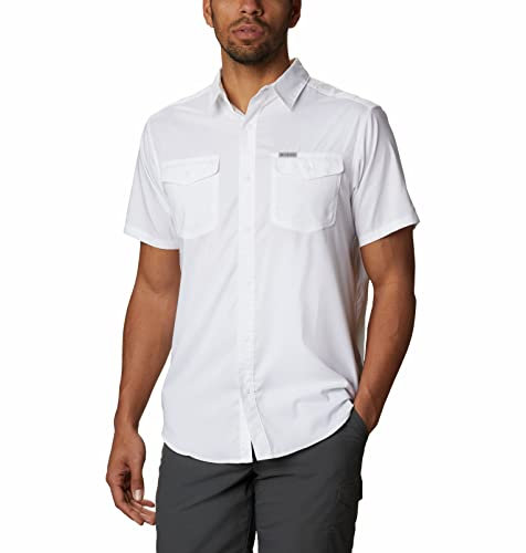 Columbia Men's Utilizer 2 Solid Short Sleeve Shirt Short Sleeve Shirt, White, Size L