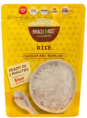 Riso Shirataki Miracle Noodle. Nuova Generazione, Senza Odore e Senza Retrogusto. Adatto a Diete Paleo e Keto. Confezione da 10 pacchetti.