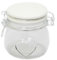 Carousel Home and Gifts Premium Kitchen Clear Glass Heart Style Food Storage Jar With White Clip Flip Top Lid 11Cm