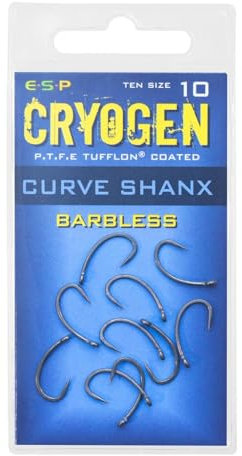 ESP Cryogen Curve Shank Barbless Hooks: 10