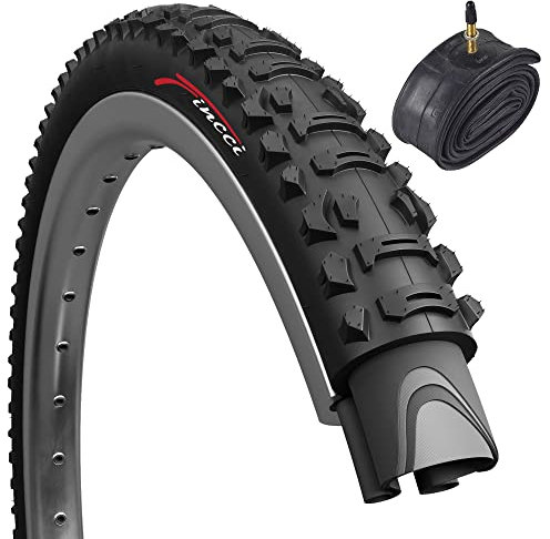 Fincci MTB Mountain Hybrid Bike Fahrrad Faltbar Reifen 26 x 1,95 und Sclaverandventil Schläuche