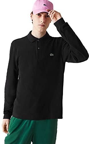 Lacoste Mens Classic Cotton Long Sleeve Polo Shirt - Black - XL