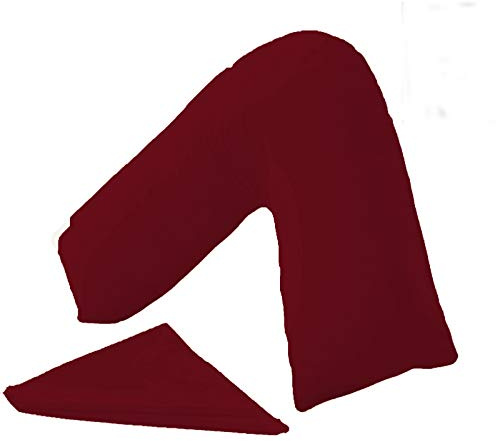 ER Traders Ltd V Pillow With V Pillowcase Hollowfibre Back and Neck Support V Shaped Orthopedic (Wine, Complete with Pillow)