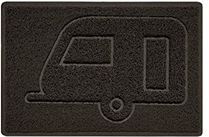 Nicoman CARAVAN Embossed Shape Door Mat Dirt-Trapper Jet-Washable Doormat-(Use Outdoor ONLY)- (60x40cm/23.6x15.7inches, Small) Brown