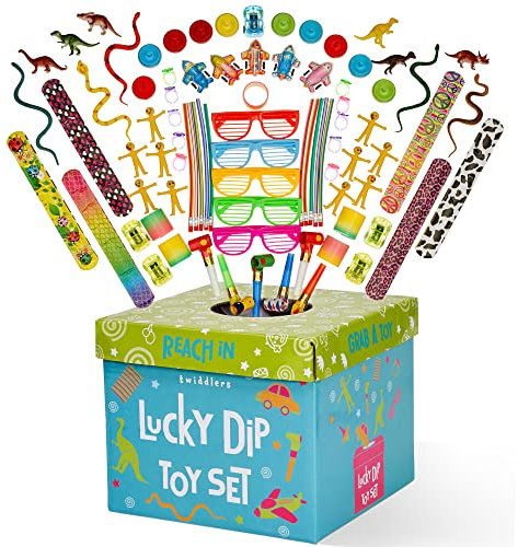 THE TWIDDLERS 100-teilige Spielzeugkiste Mitgebsel Spielzeug Box für Kindergeburtstag - Tombola Losbox Spielpreise Gewinne Party Give Aways