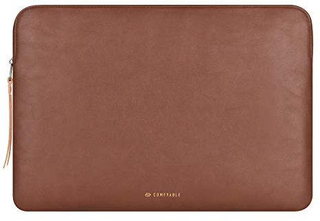 Comfyable Custodia per laptop compatibile con MacBook Pro 16 pollici M4 M3 M2 M1 e MacBook Air 15 pollici M4 A3241 M3 M2, custodia protettiva sottile in pelle PU Custodia impermeabile per Mac, Marrone