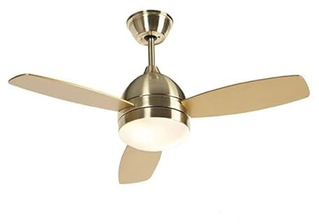 Qazqa - Modern Deckenventilator mit beleuchtung Messing 96cm mit Fernbedienung - Rotar I Wohnzimmer I Schlafzimmer - Stahl Rund - LED geeignet E27