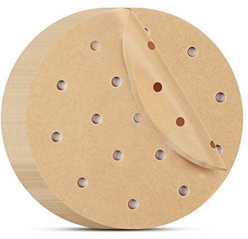 Beasea Air Fryer Round Liners 6 Inch, 200pcs Parchment Paper Unbleached Filter Paper Perforated Parchment Paper Bamboo Steamer Papers for Air Fryer and Steaming Basket