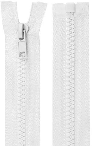 1 Reißverschluss Kunststoff-Profil 5mm 55 cm teilbar, Autolock, Farbwahl, Farbe:weiß