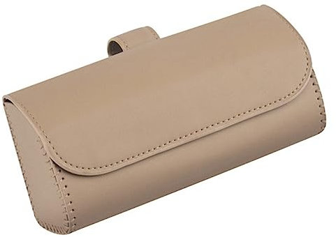 DONGKER Brillenhalter für Auto, PU Leder Auto Brillenetui, Brillenorganizer Box Sonnenbrille Aufbewahrungsbox mit Magnetverschluss für Auto SUV RV LKW