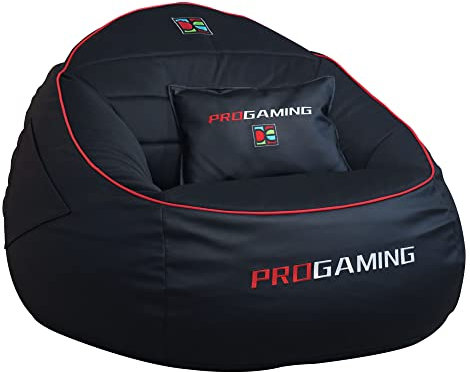 DECORESTOR Puff Gamer Gigante con Relleno Incluido - Bean Bag XXL Rojo