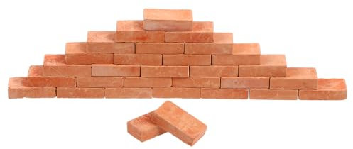 50 Stück Miniatur Ziegelsteine Modell, 1:16 Maßstab DIY Zubehör Für Sandtischszene, Backstein Modellbau Set Für Miniaturprojekte Und Landschaftsbau (Orange)