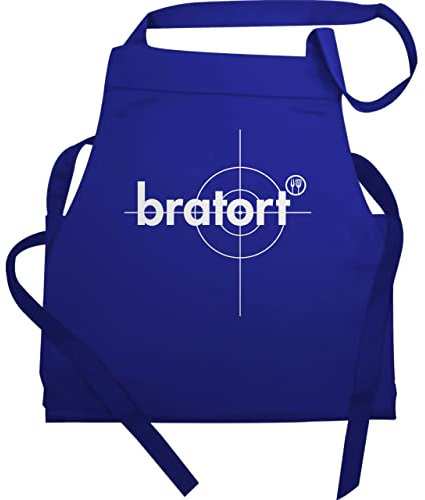 Schürze - Grillschürze - Erwachsene - Bratort Grill Geschenk I Grillmeister I Grill Fans - 60x87 - Royalblau - geschenke für hobbyköche kochschürze herren grillen mit aufdruck bäckerschürzen